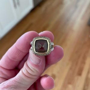 David Yurman Smoky Quartz & Diamond Petite Albion size 7 Ring used